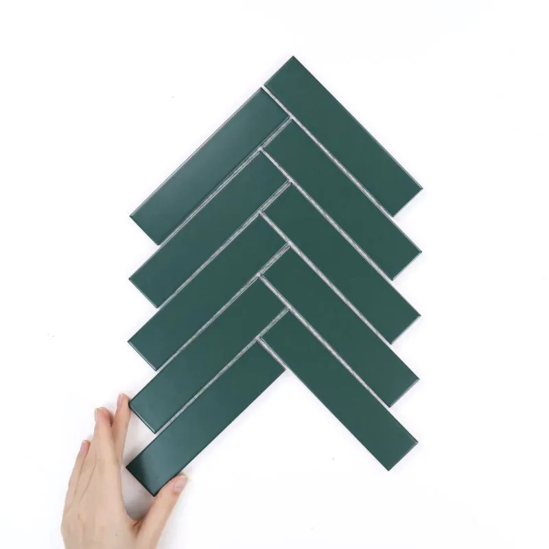 Płytka Jodełka XL Zielona Matowa