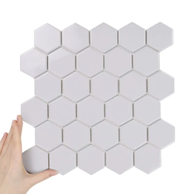 Płytka Heksagon Duży Jasno Szary Połysk