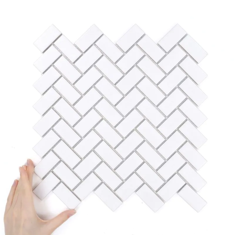 Płytka Jodełka Biała Matowa