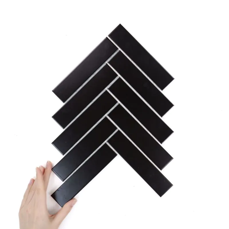 Płytka Jodełka XL Czarna Matowa