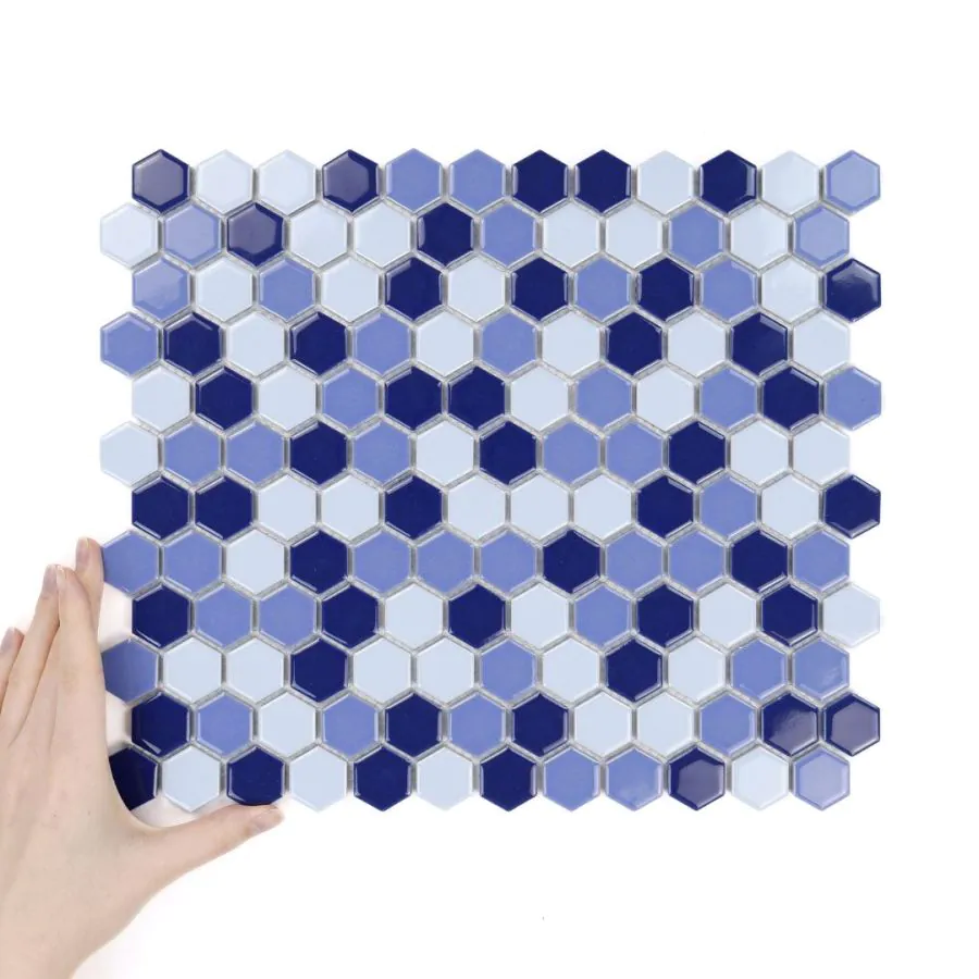 Płytka Heksagon Mały Morski Mix Połysk