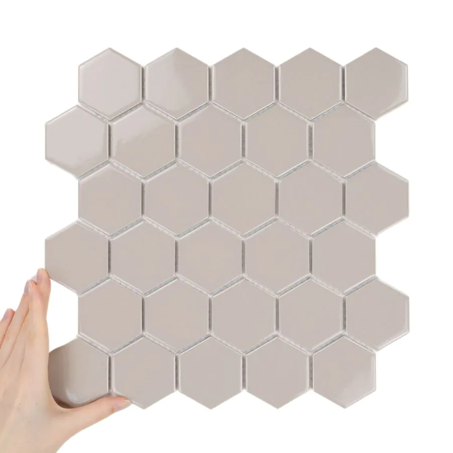 Płytka Heksagon Duży Cafe Latte Połysk