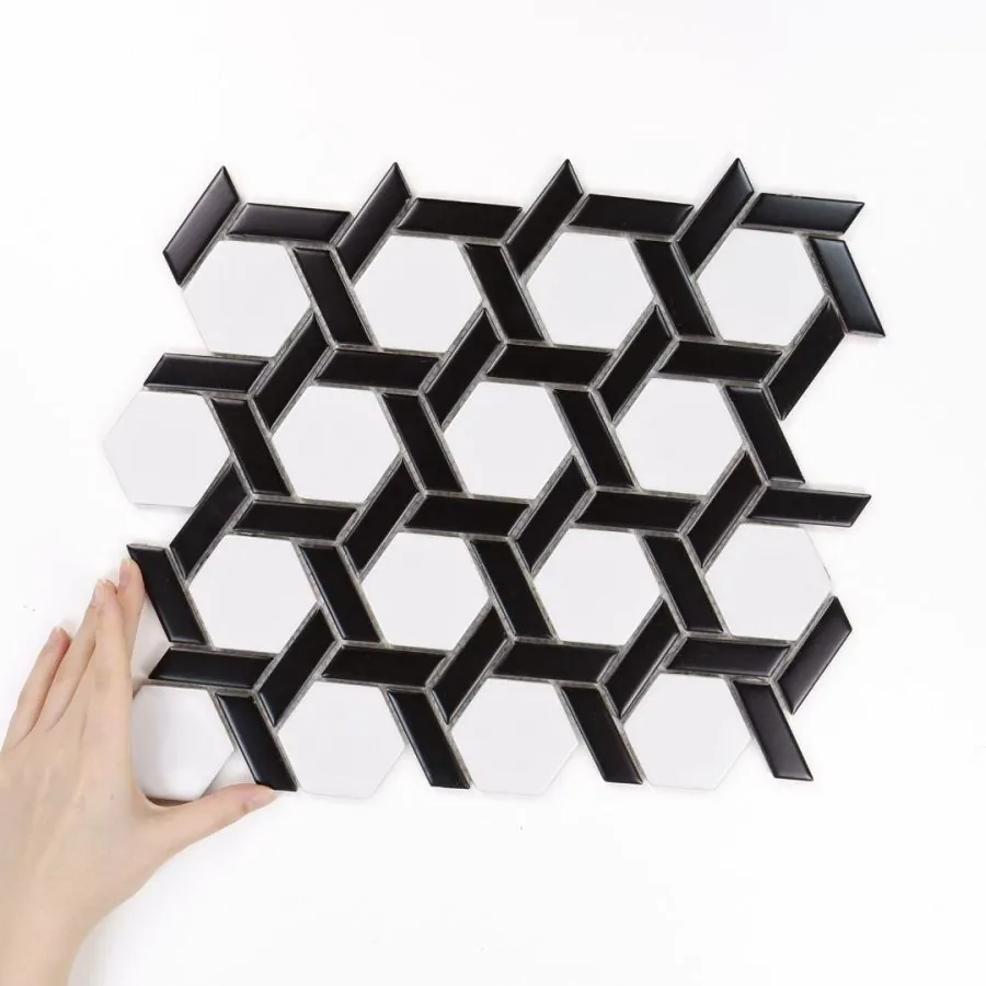 Płytka Heksagon Stella Black & White Matowy